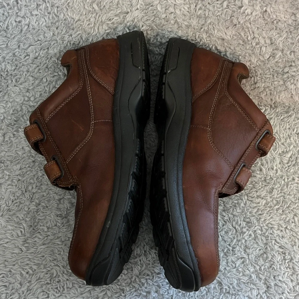Dunham 8009SB Men Walking Shoes 11 2E Brown Leather Hook &‎ Loop